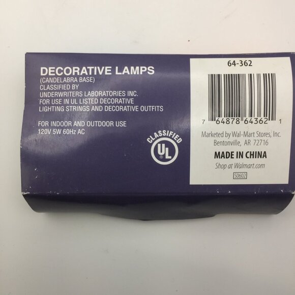 Merry Brite Holiday Time C7 Clear Glass Light Bulbs 120V Candelabra Base 4 Pack - Picture 3 of 6